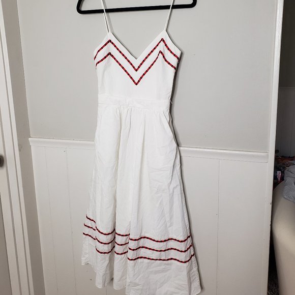 & Other Stories Dresses & Skirts - & OTHER STORIES White Red Embroidery Summer Sun Dress